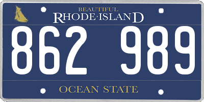 RI license plate 862989