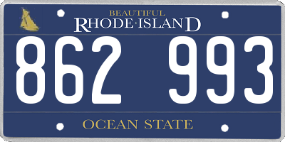 RI license plate 862993