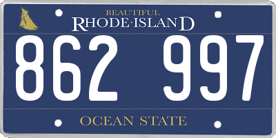 RI license plate 862997