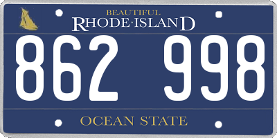 RI license plate 862998