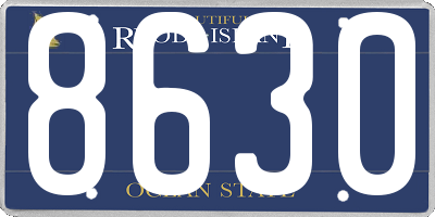 RI license plate 8630