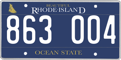 RI license plate 863004