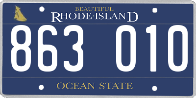 RI license plate 863010