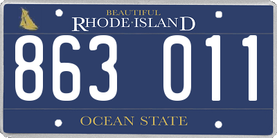 RI license plate 863011
