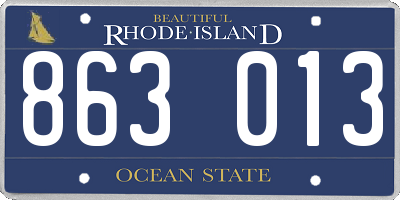 RI license plate 863013
