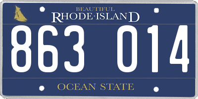 RI license plate 863014