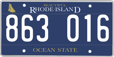RI license plate 863016
