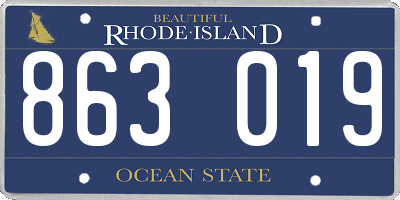 RI license plate 863019