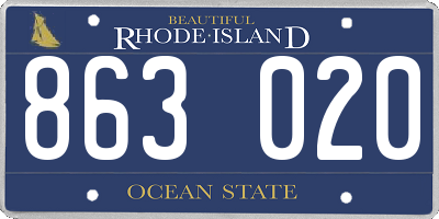 RI license plate 863020