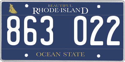 RI license plate 863022