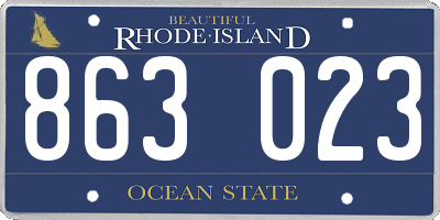 RI license plate 863023