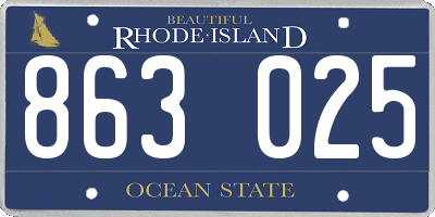 RI license plate 863025
