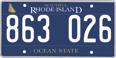 RI license plate 863026
