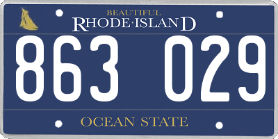 RI license plate 863029