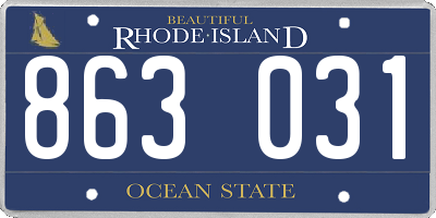 RI license plate 863031