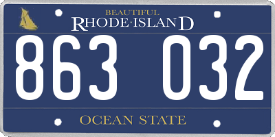 RI license plate 863032