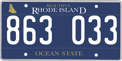 RI license plate 863033