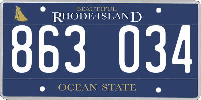 RI license plate 863034