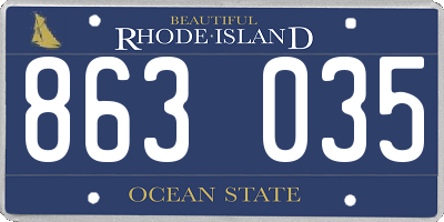 RI license plate 863035