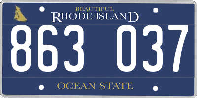 RI license plate 863037