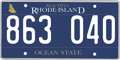 RI license plate 863040
