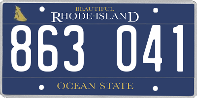 RI license plate 863041
