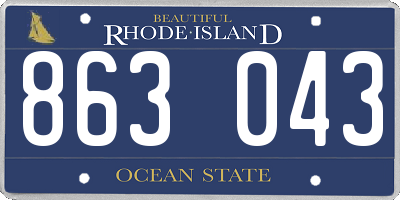 RI license plate 863043
