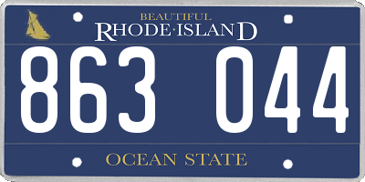 RI license plate 863044