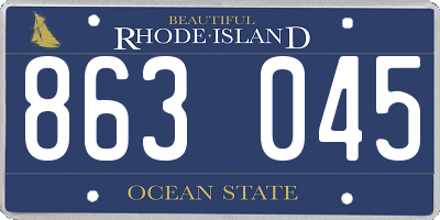 RI license plate 863045