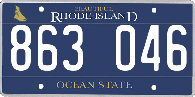 RI license plate 863046