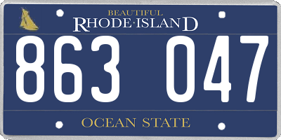 RI license plate 863047