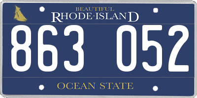 RI license plate 863052