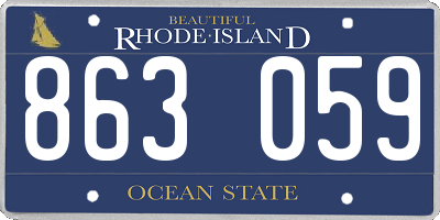 RI license plate 863059