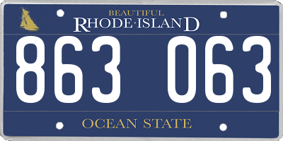 RI license plate 863063
