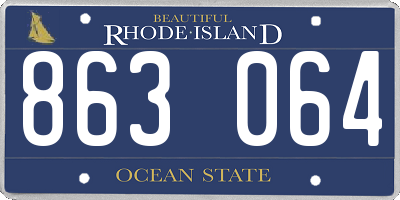 RI license plate 863064