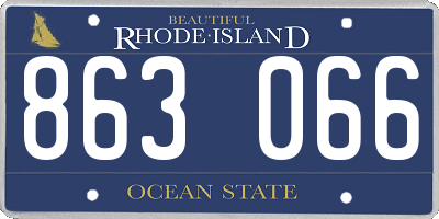 RI license plate 863066