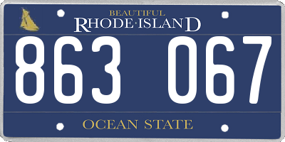 RI license plate 863067