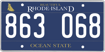 RI license plate 863068