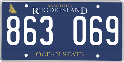 RI license plate 863069
