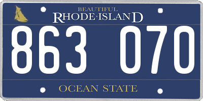 RI license plate 863070