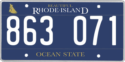 RI license plate 863071