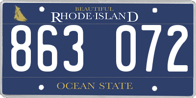 RI license plate 863072