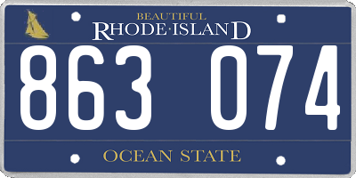RI license plate 863074
