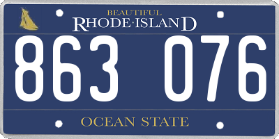 RI license plate 863076