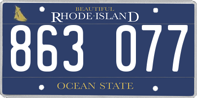 RI license plate 863077