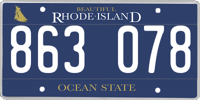 RI license plate 863078