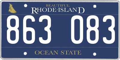 RI license plate 863083