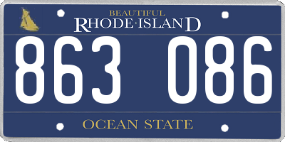 RI license plate 863086