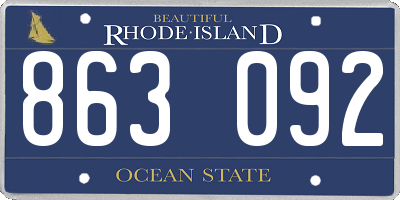 RI license plate 863092