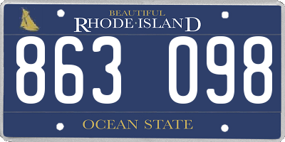 RI license plate 863098